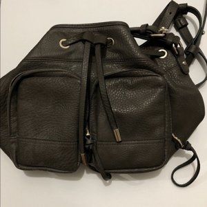 Zara Khaki Drawstring Bucket Bag